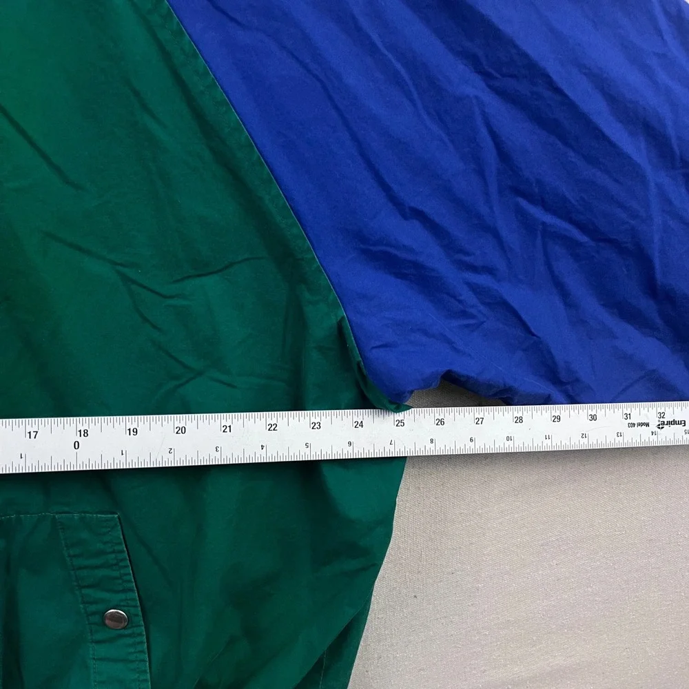 Polo Ralph Lauren Windbreaker‎ XL Green Blue Colorblock Vintage Full Zip Jacket